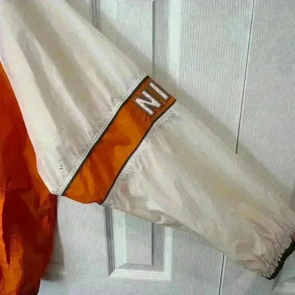 Vintage 1990s Nike Windbreaker Men’s Large Orange and White - Picture 3 of 4